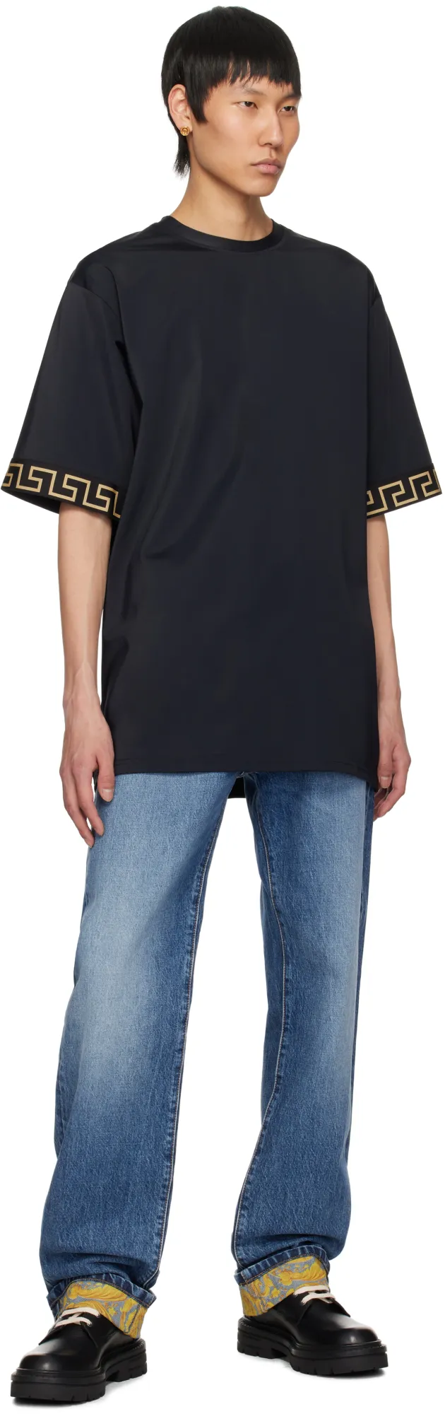 Versace Greca-Trim Crewneck T-Shirt