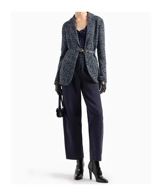 Jacquard Single-Breasted Blazer