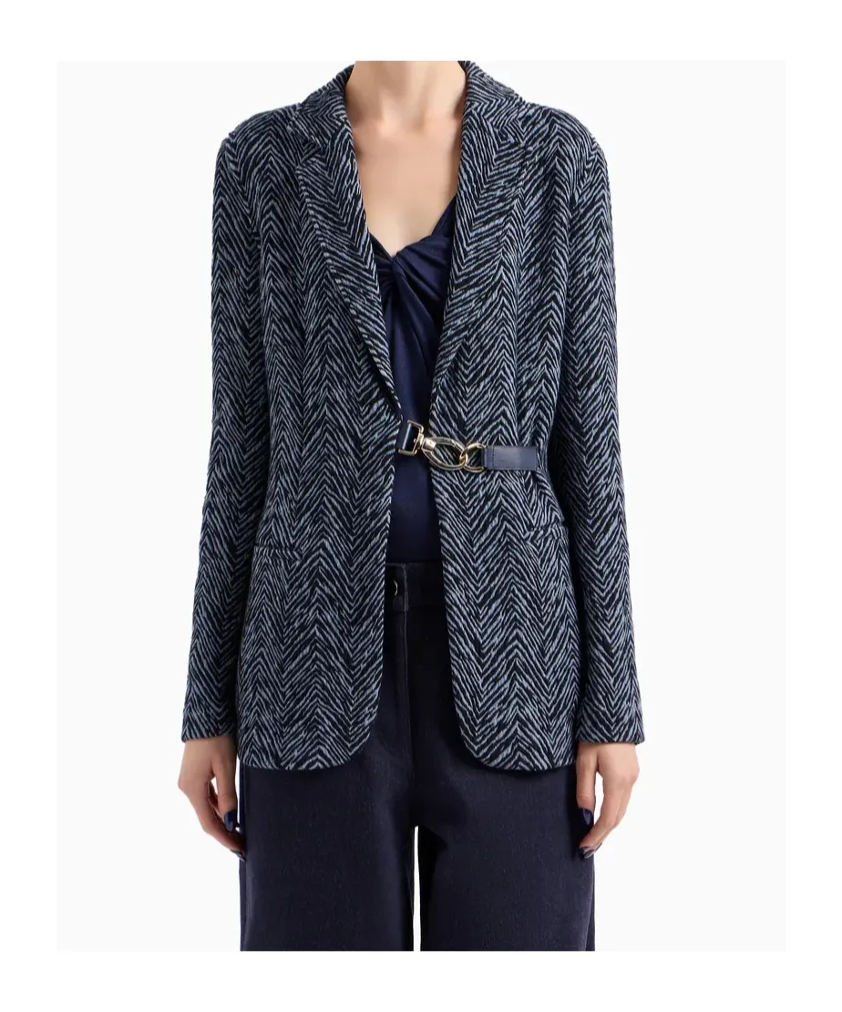 Jacquard Single-Breasted Blazer