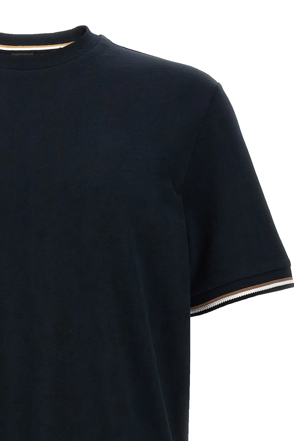 Boss Hugo Boss Stripe-Trim Crewneck T-Shirt
