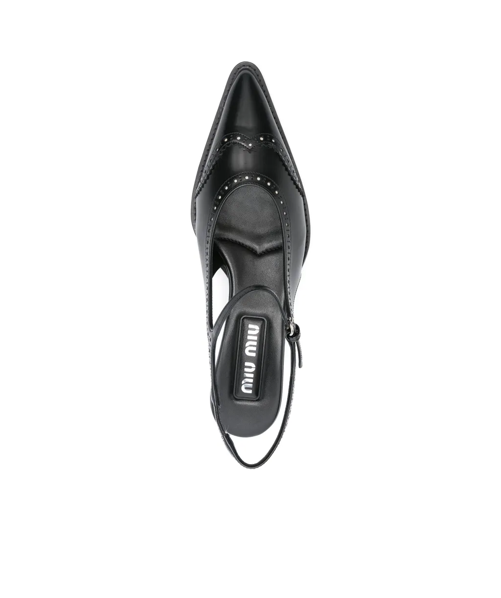Miu Miu Pointed-Toe Slingback Pumps