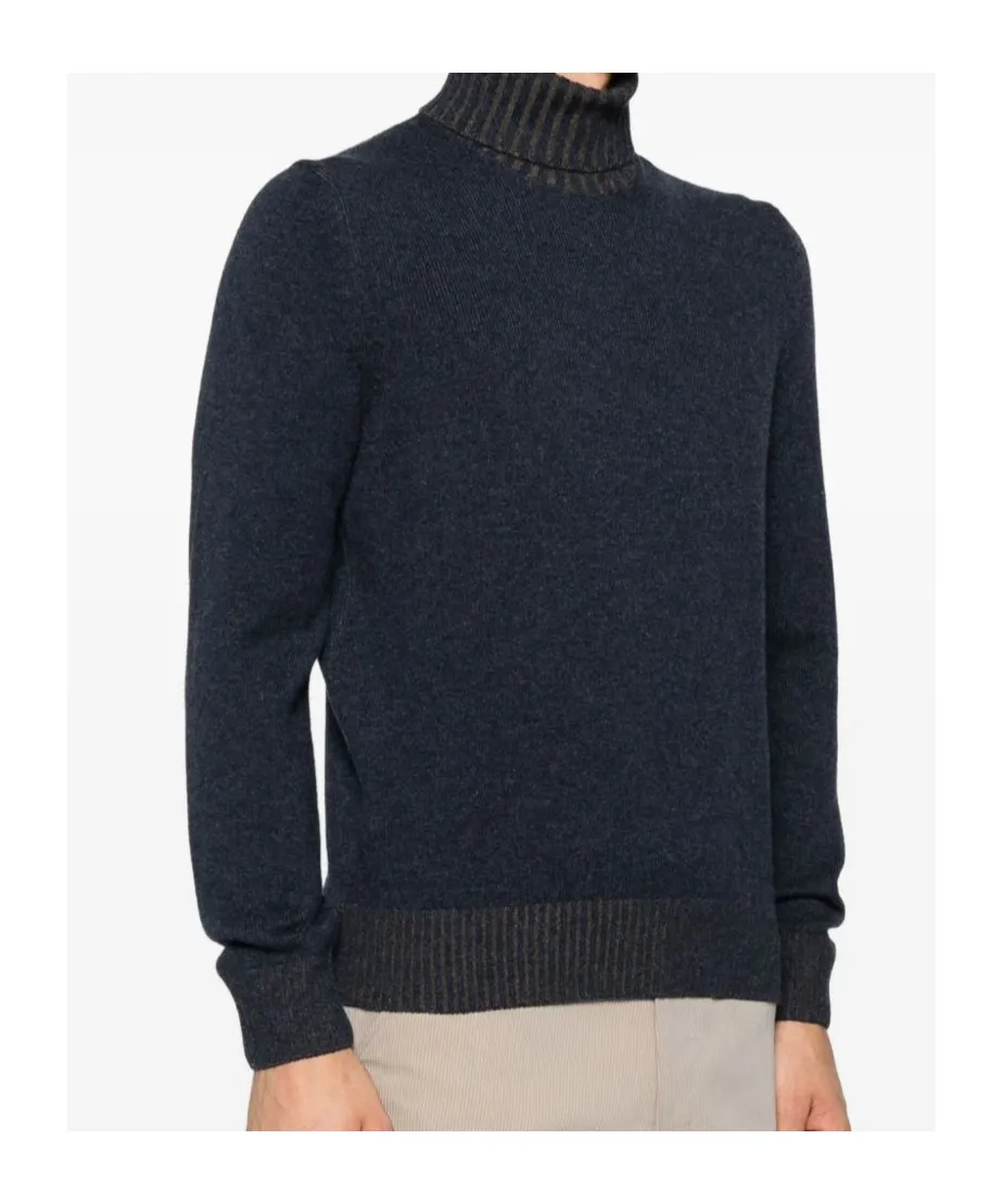 Turtleneck Ribbed-Hem Sweater