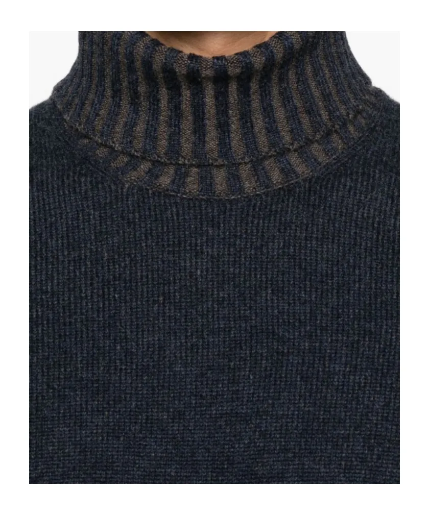 Turtleneck Ribbed-Hem Sweater