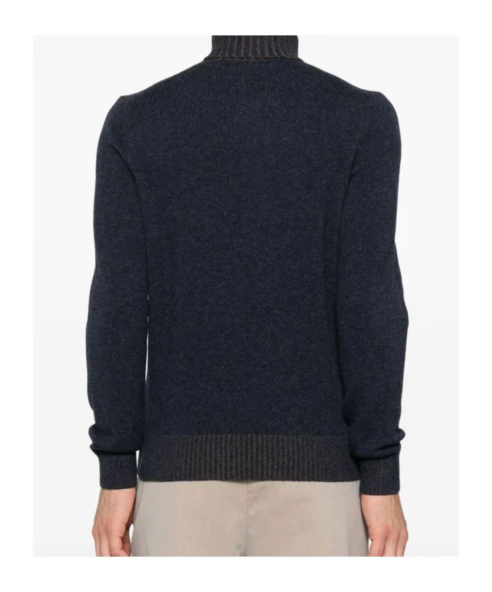 Turtleneck Ribbed-Hem Sweater