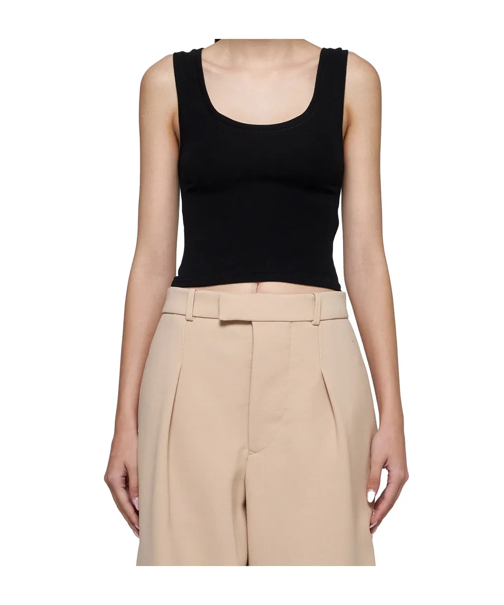 Black Sleeveless Vest Top