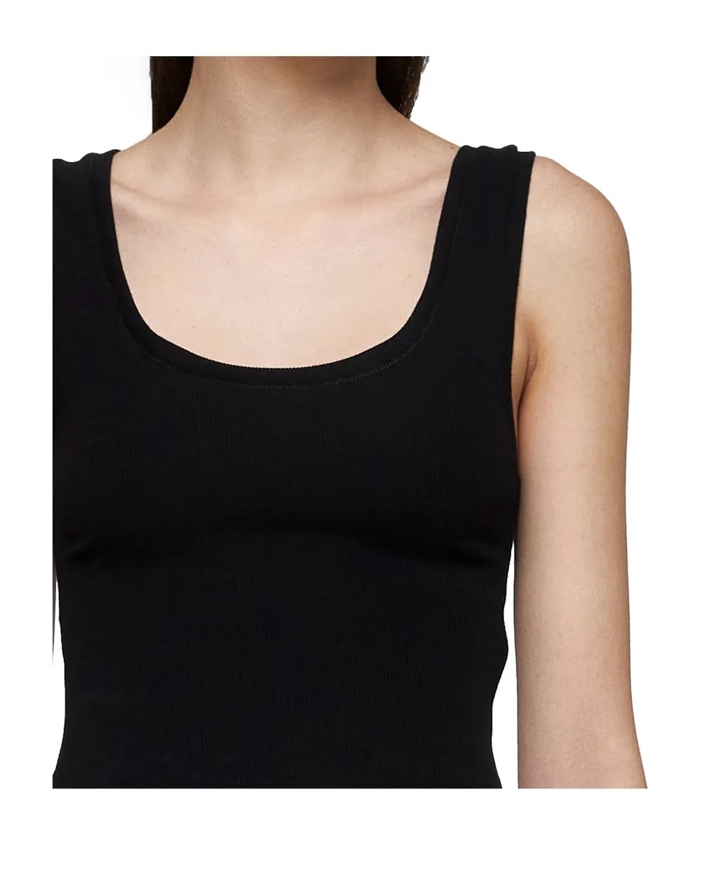 Black Sleeveless Vest Top