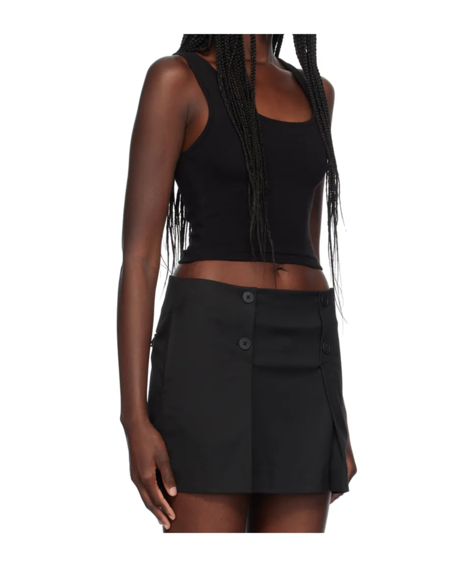 Black Sleeveless Vest Top