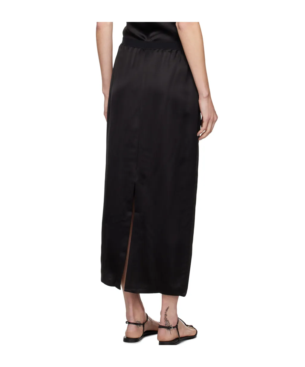Elastic Waist Midi Skirt