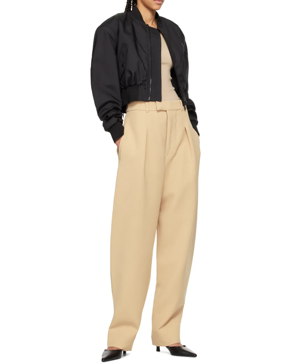 Virgin-Wool Tapered Trousers