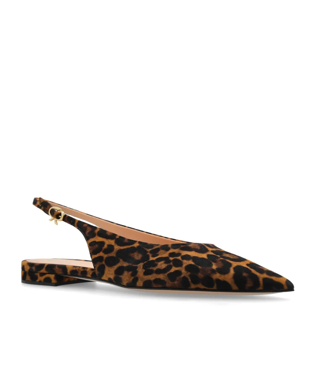 Gianvito Rossi Leopard Printed Pointed Toe Flat Shoes