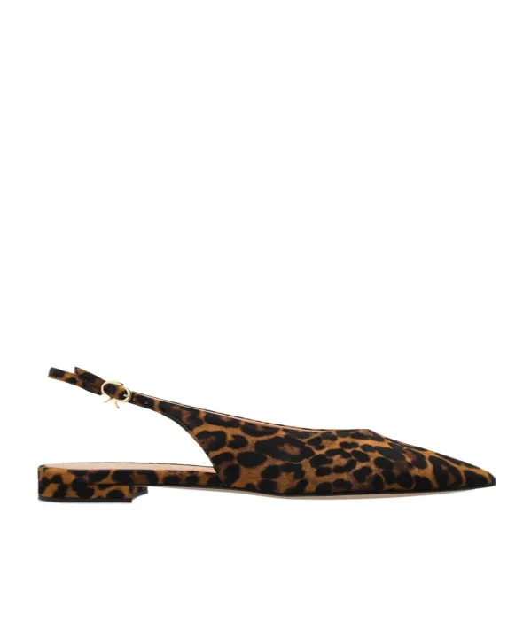 Gianvito Rossi Leopard Printed Pointed Toe Flat Shoes