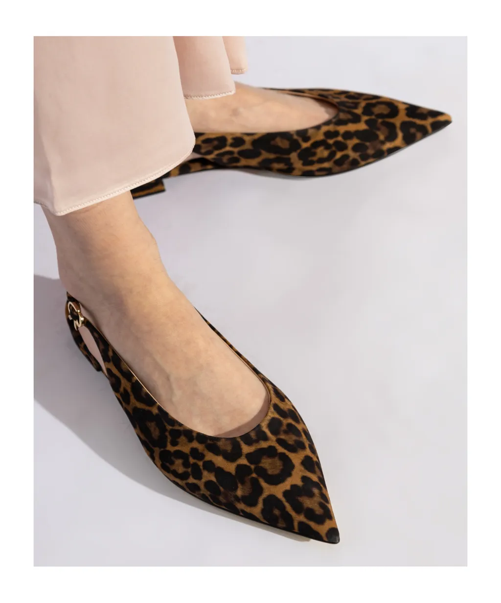 Gianvito Rossi Leopard Printed Pointed Toe Flat Shoes