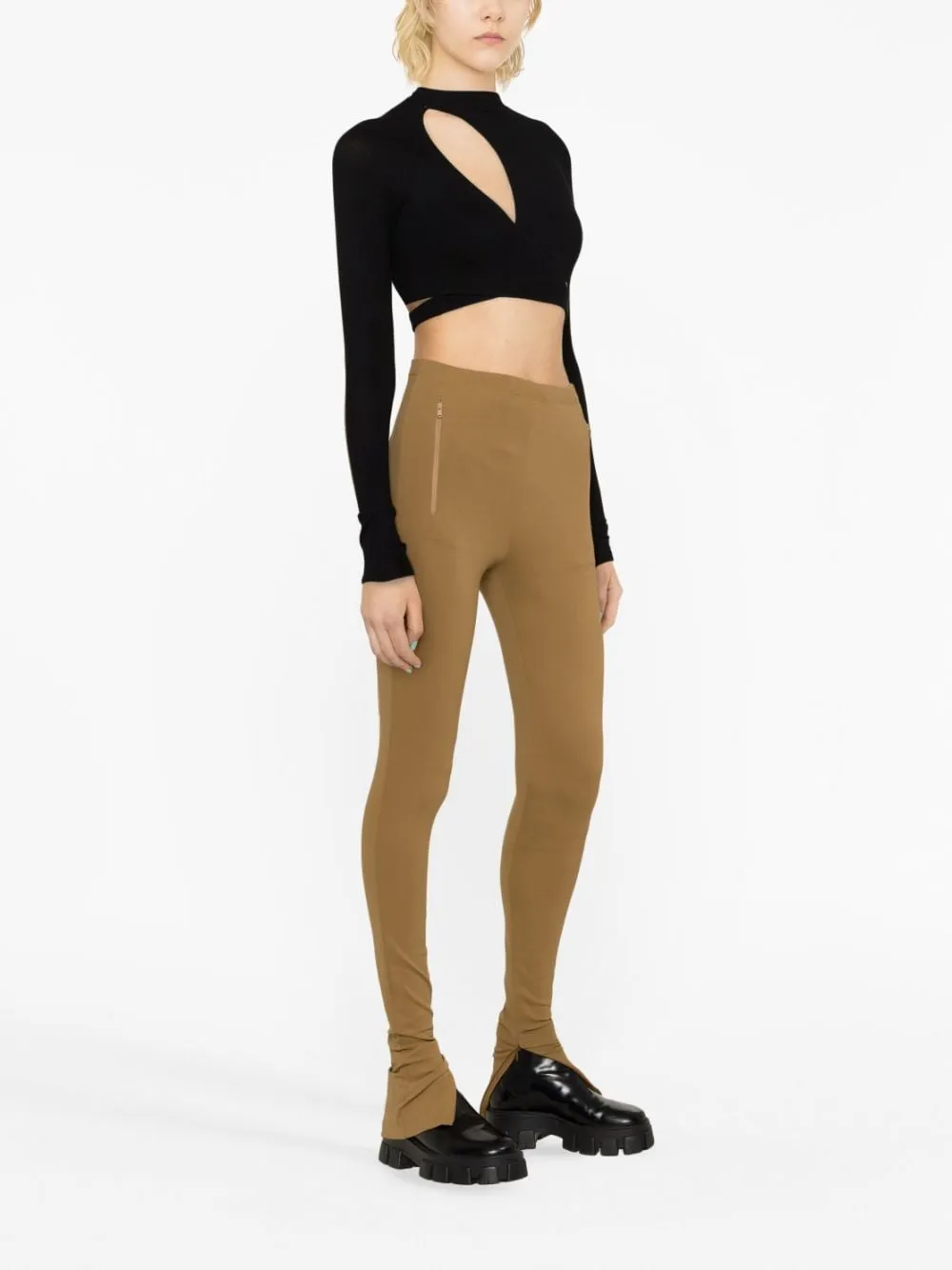 Ankle-Zip High-Waist Leggings