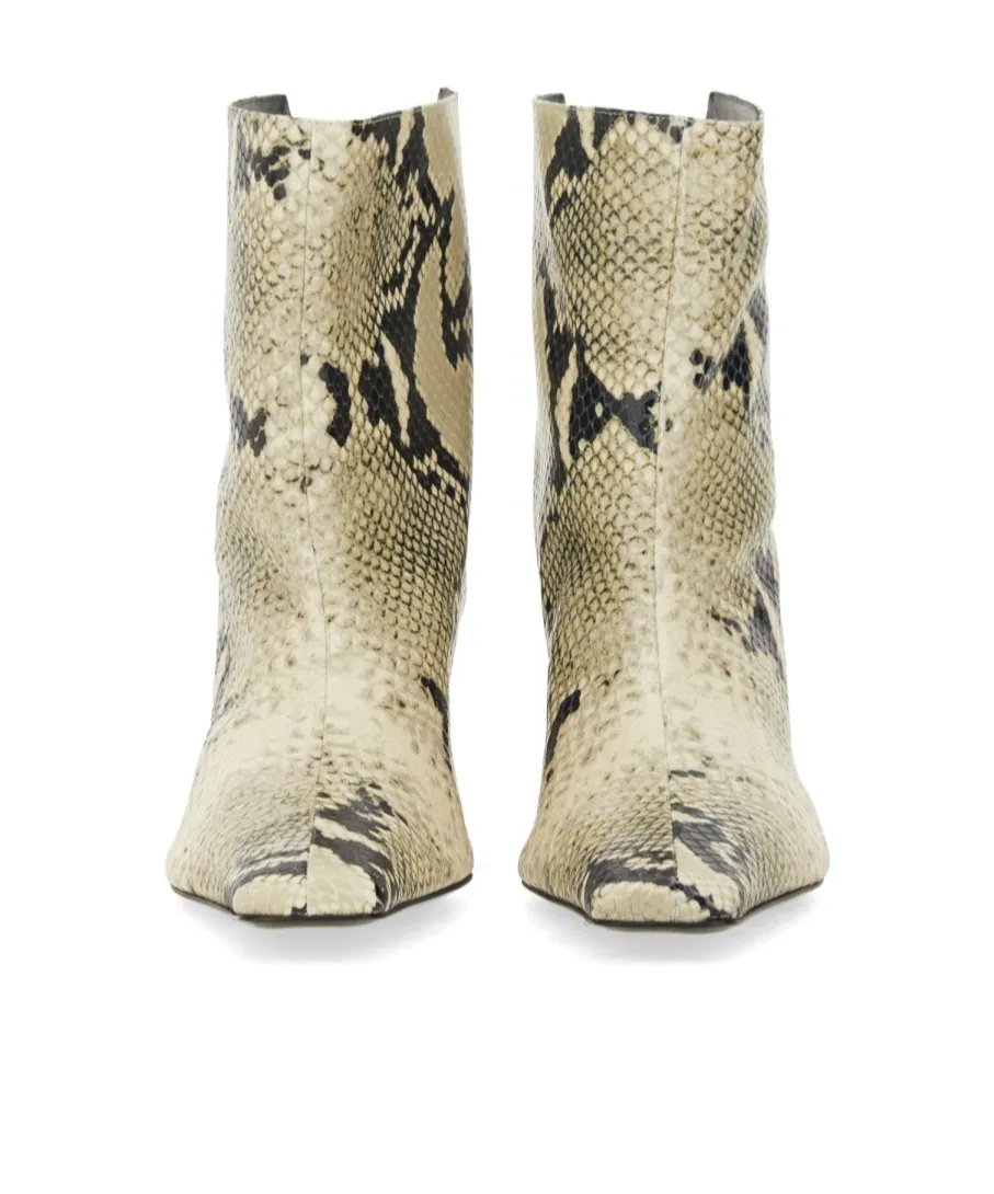 Khaite Embossed Pointed Toe Boots