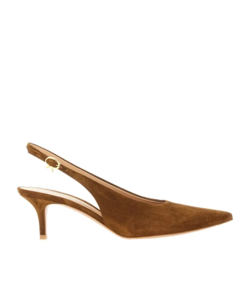 Gianvito Rossi Robbie Kitten Heel Slingback Pumps