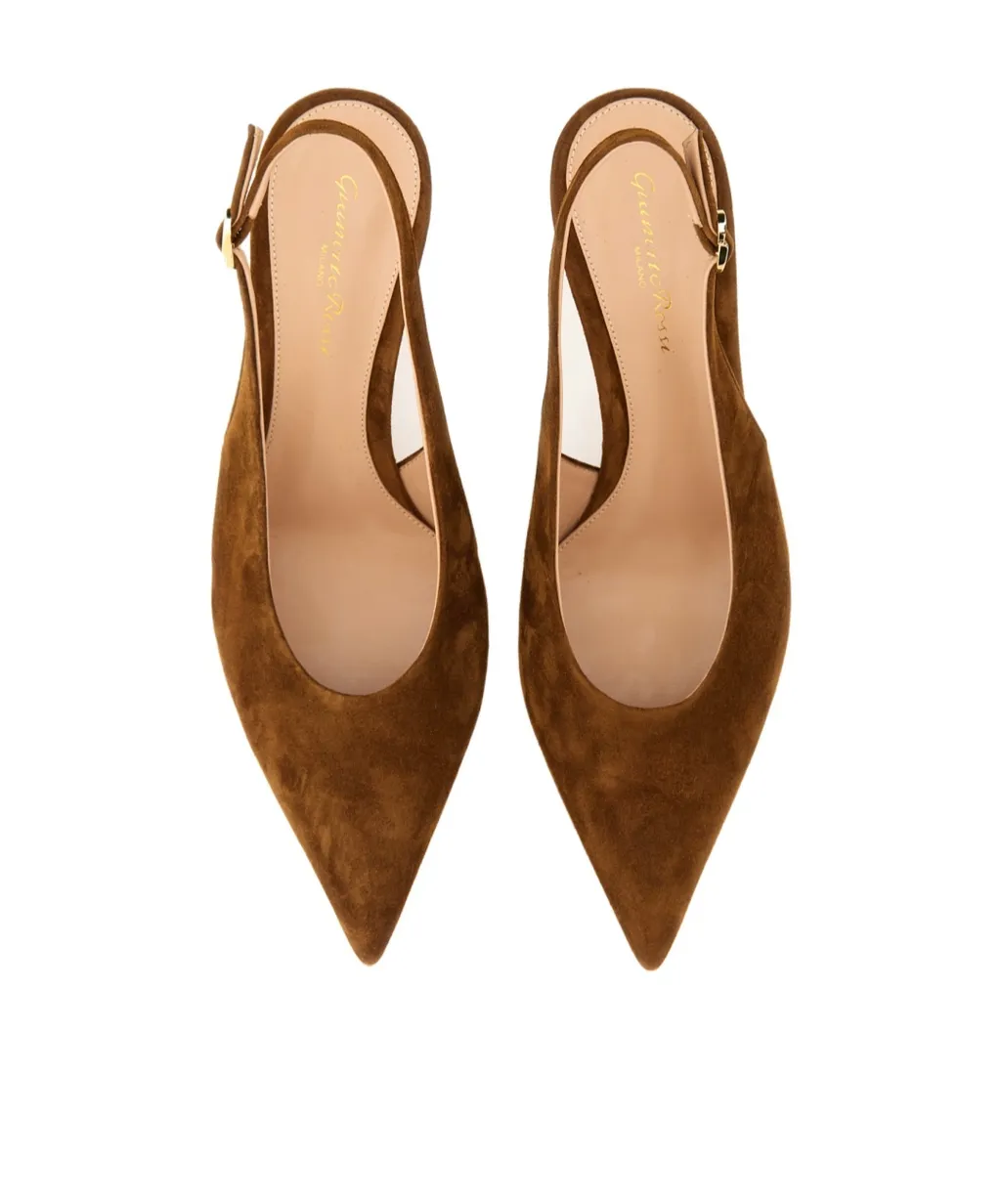 Gianvito Rossi Robbie Kitten Heel Slingback Pumps