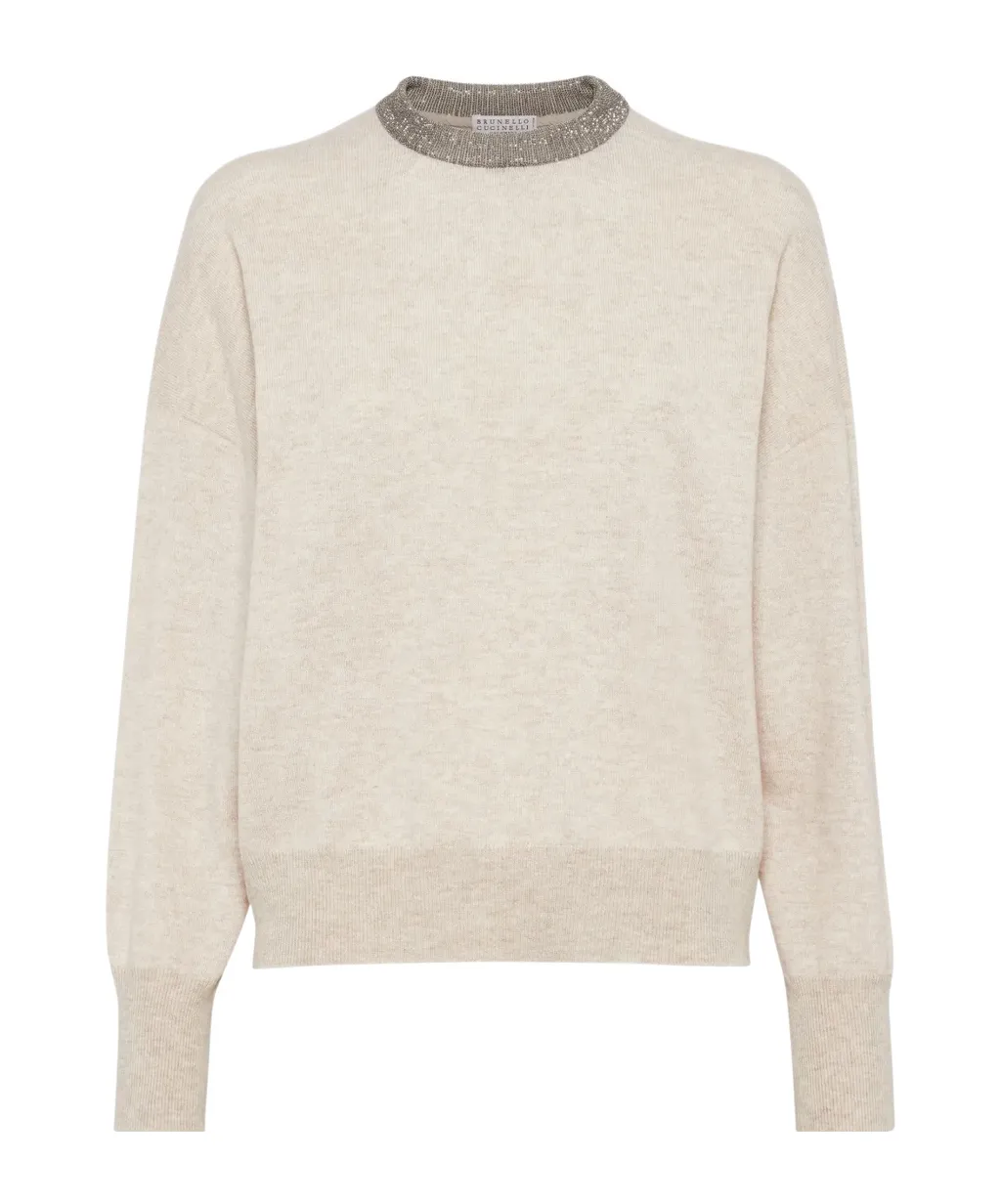 Brunello Cucinelli Embellished Crewneck Knitted Jumper