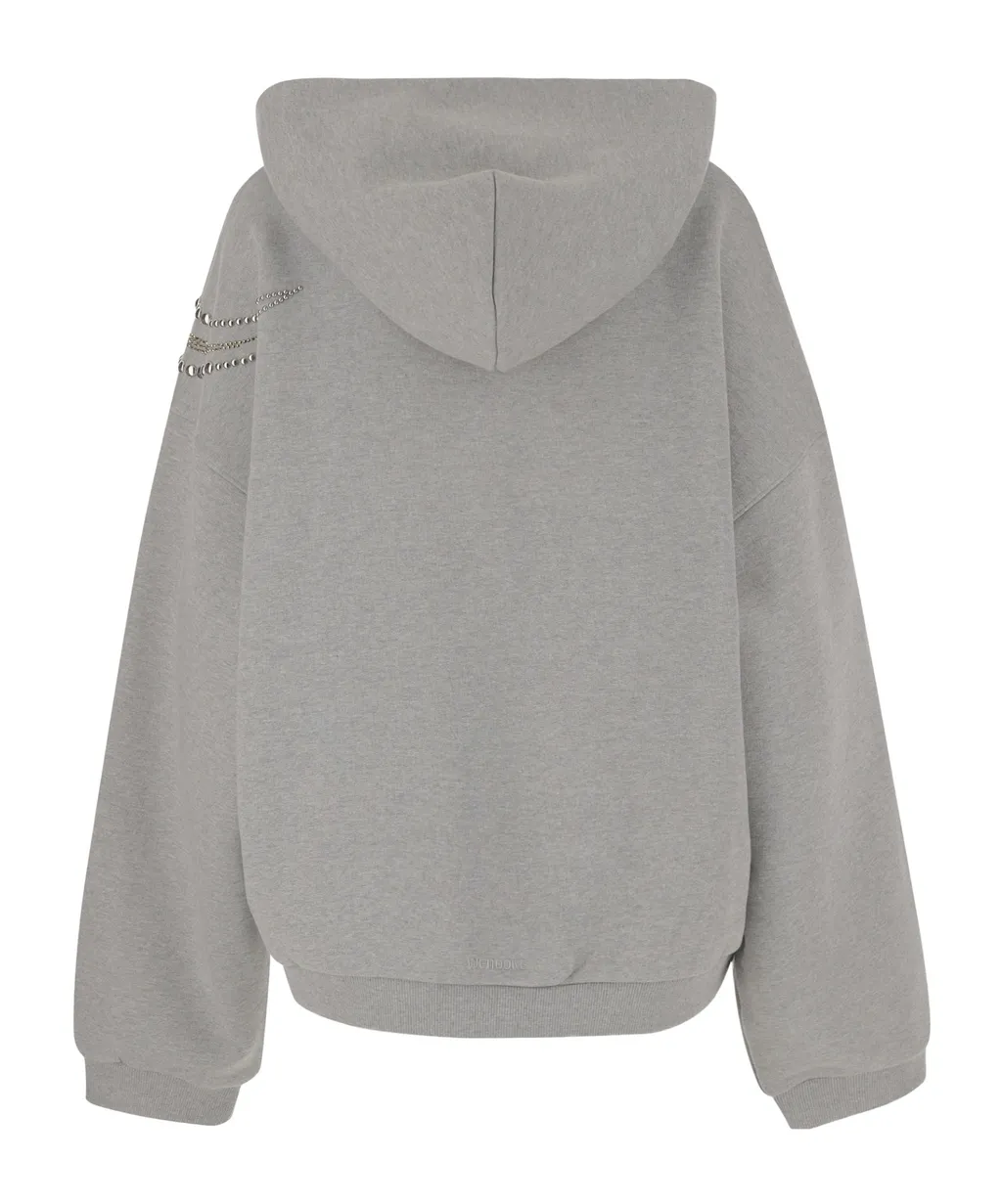 We11Done Embellished Zipped Hoodie