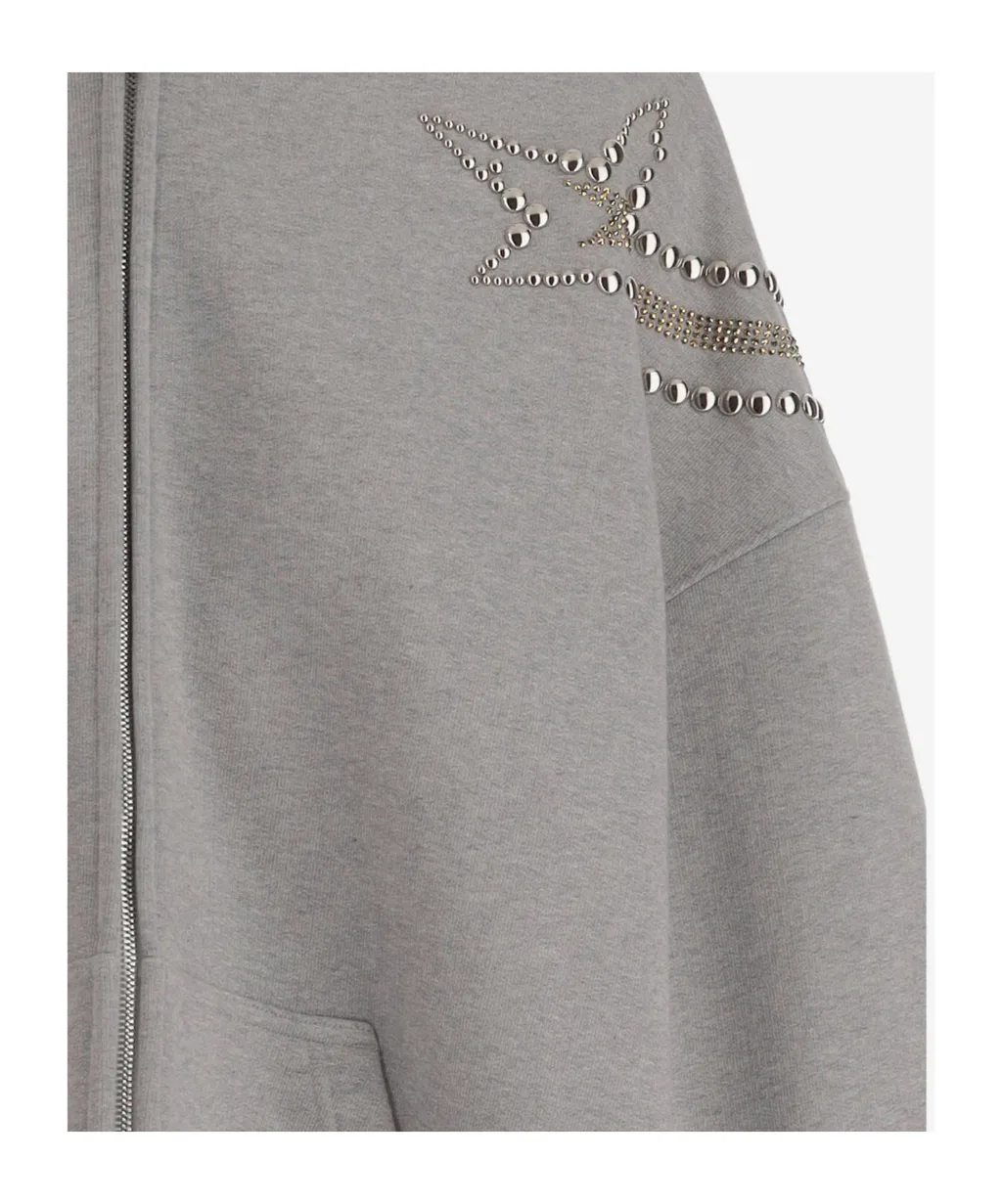 We11Done Embellished Zipped Hoodie