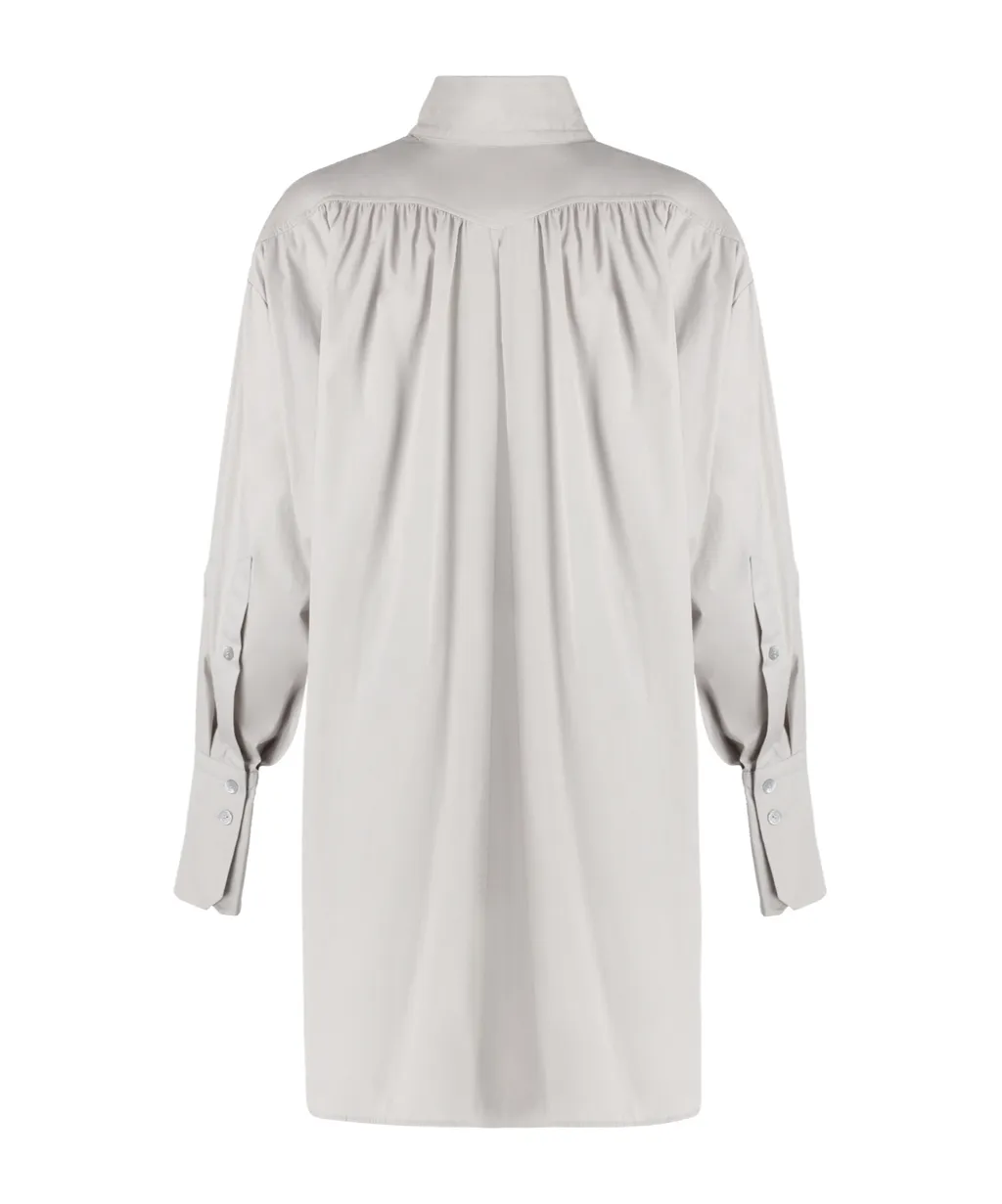 Patou Logo Embroidered Long-Sleeved Shirt Dress