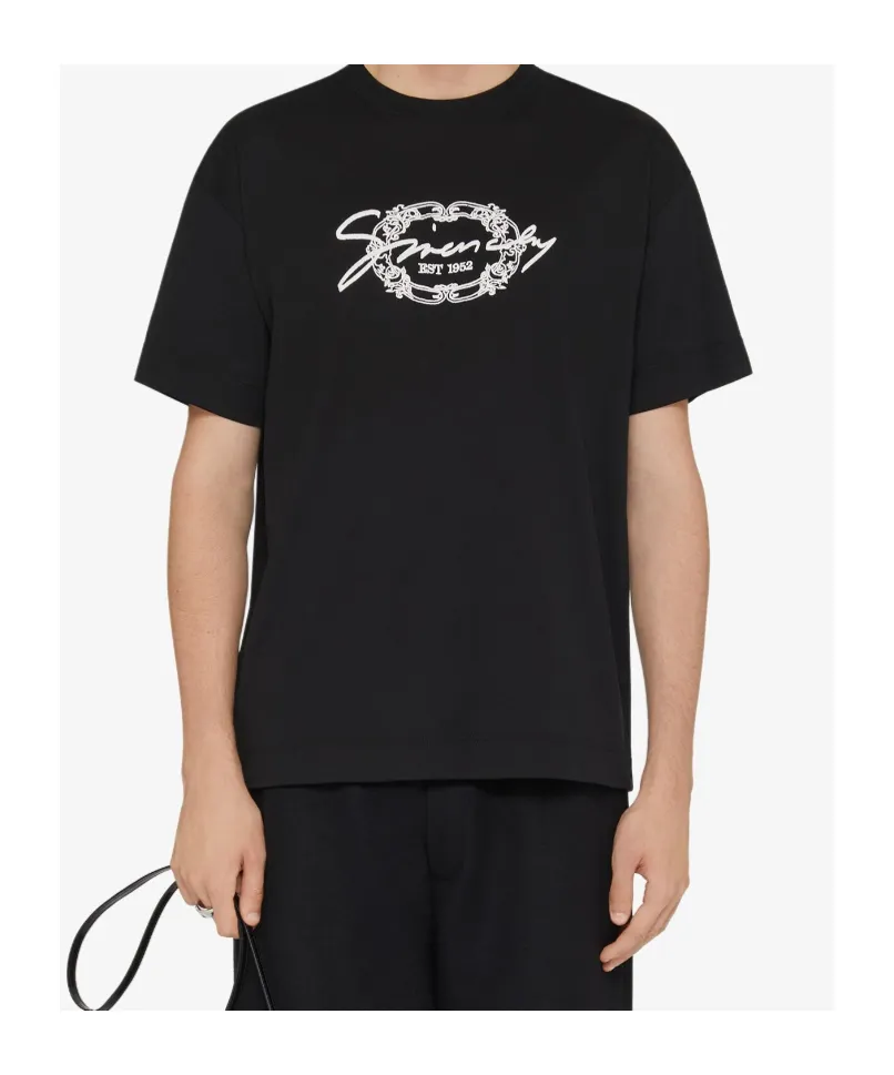 T-Shirt In Cotton With Givenchy Medallion