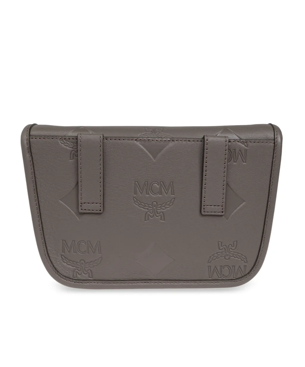Mcm Logo Embossed Shoulder Bag