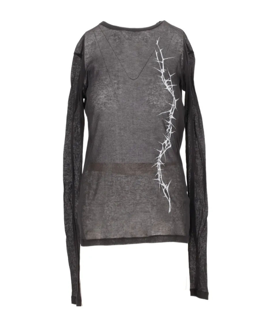 Ann Demeulemeester Fiene Printed Long-Sleeved T-Shirt