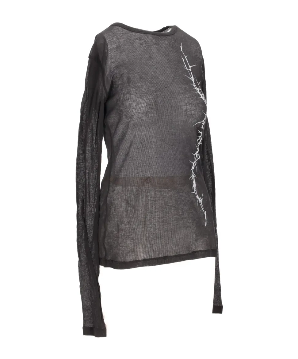 Ann Demeulemeester Fiene Printed Long-Sleeved T-Shirt