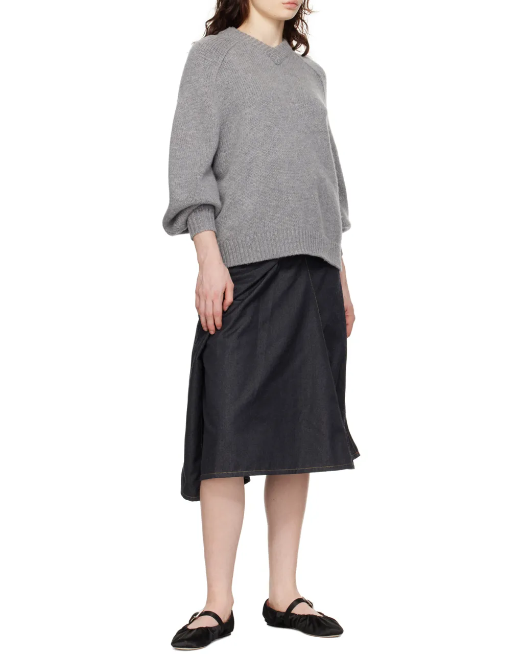 Paris Texas Sveva Plisse Buckle Ballet Flats