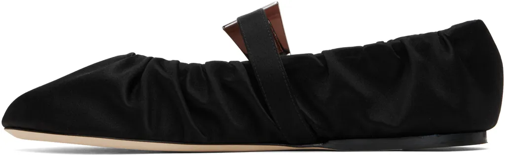 Paris Texas Sveva Plisse Buckle Ballet Flats