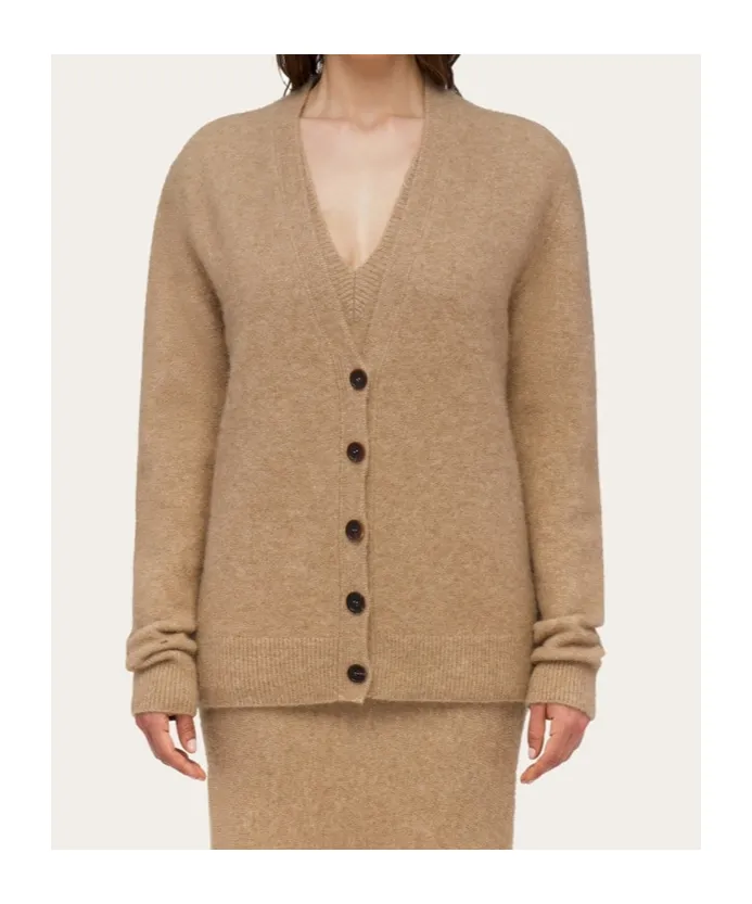 Ferragamo Plunging V-Neck Knitted Cardigan