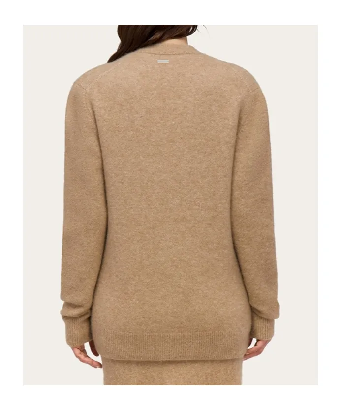 Ferragamo Plunging V-Neck Knitted Cardigan