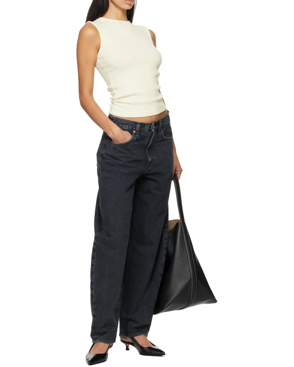 Agolde Binx Sleeveless Ribbed Tank Top
