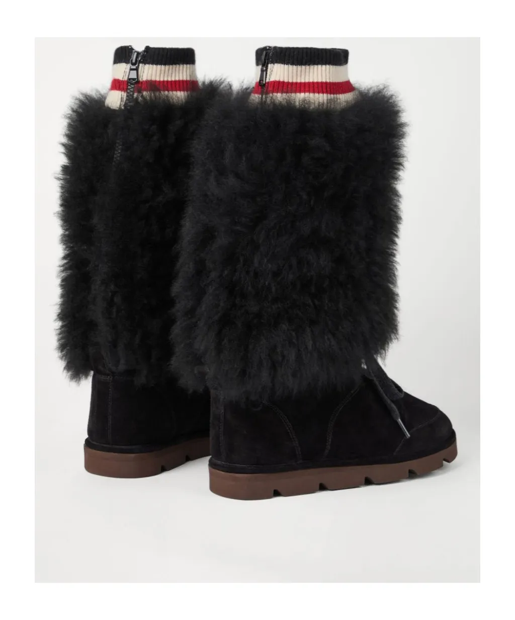 Panelled Mid-Calf Boots