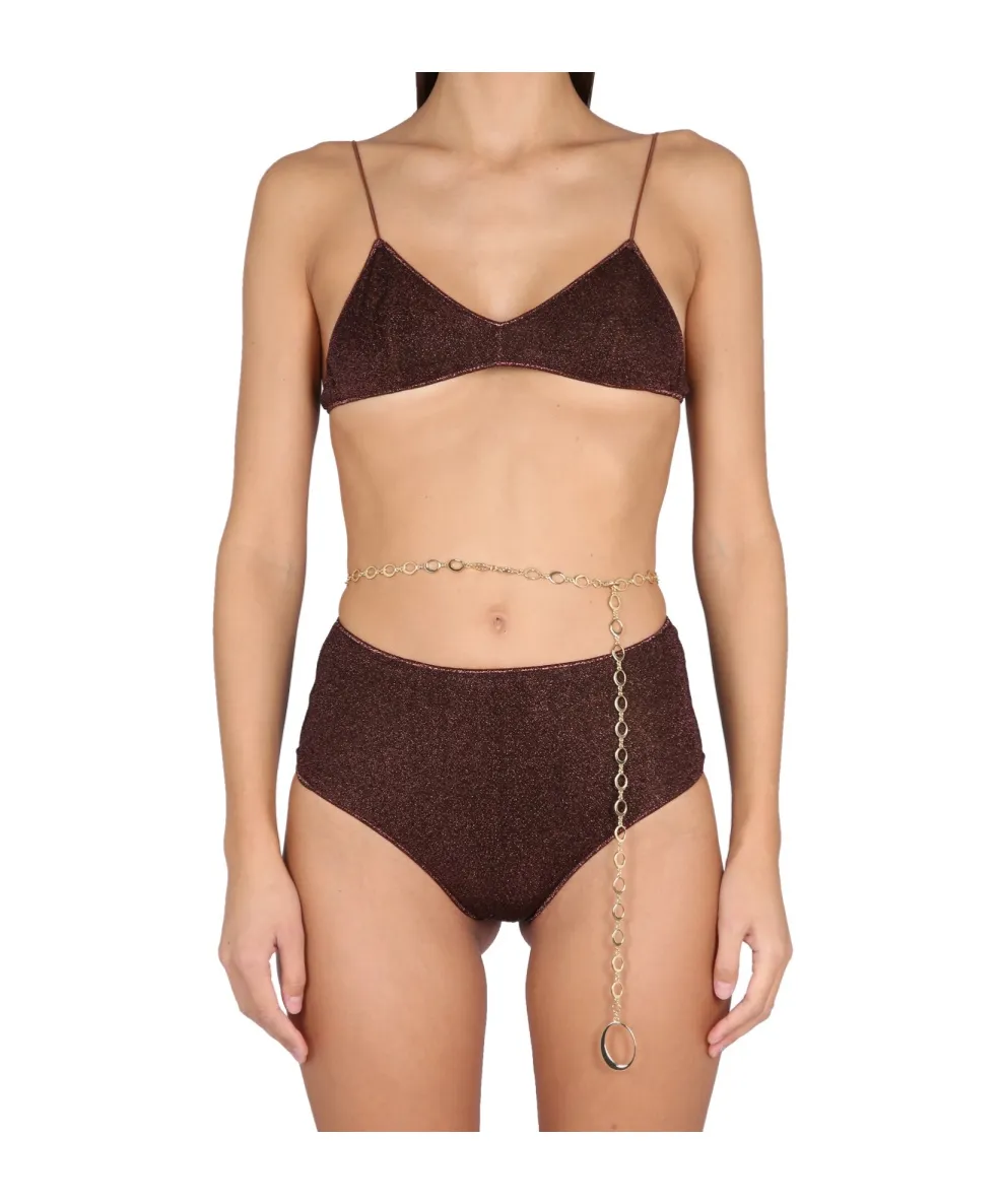 Metallic-Detail Two-Piece Bikini