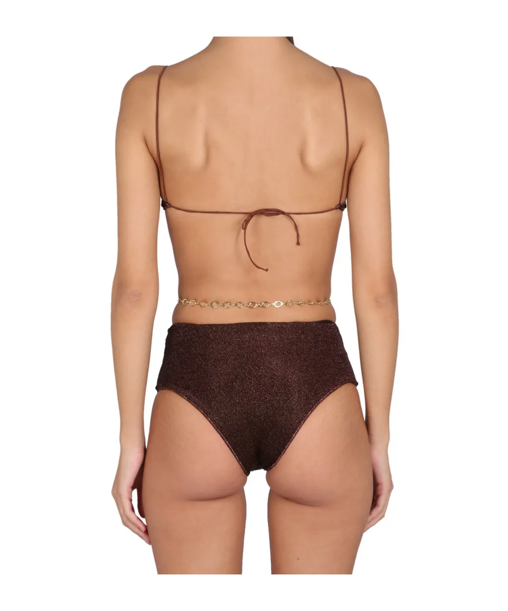 Metallic-Detail Two-Piece Bikini