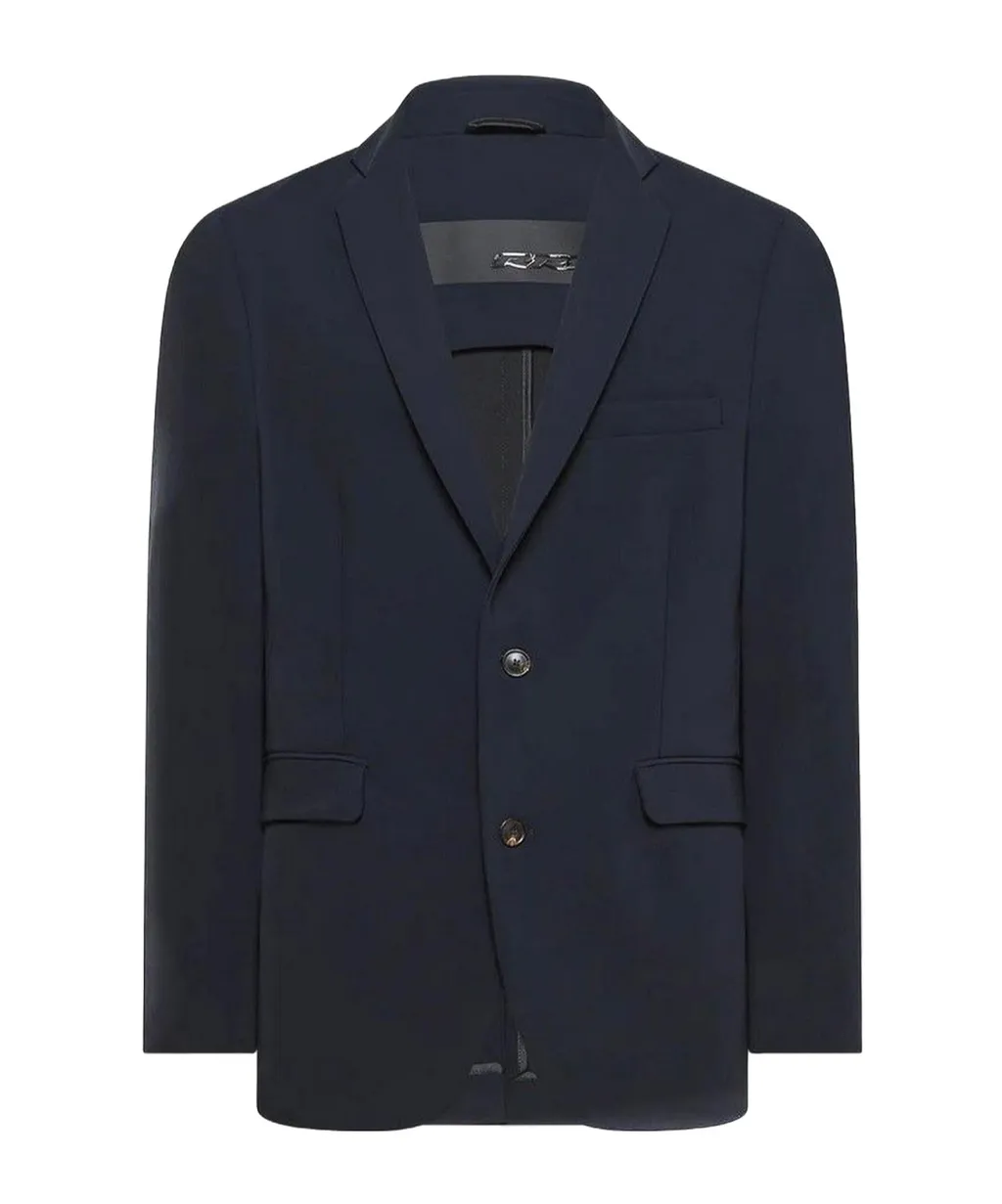 Midnight Blue Stretch Polyester Blazer