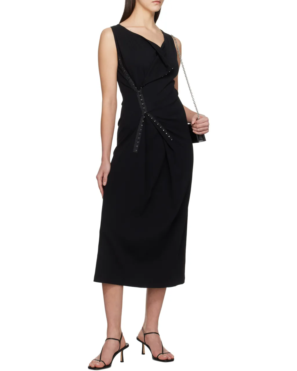 Mm6 Maison Margiela Sleeveless Asymmetric Midi Dress