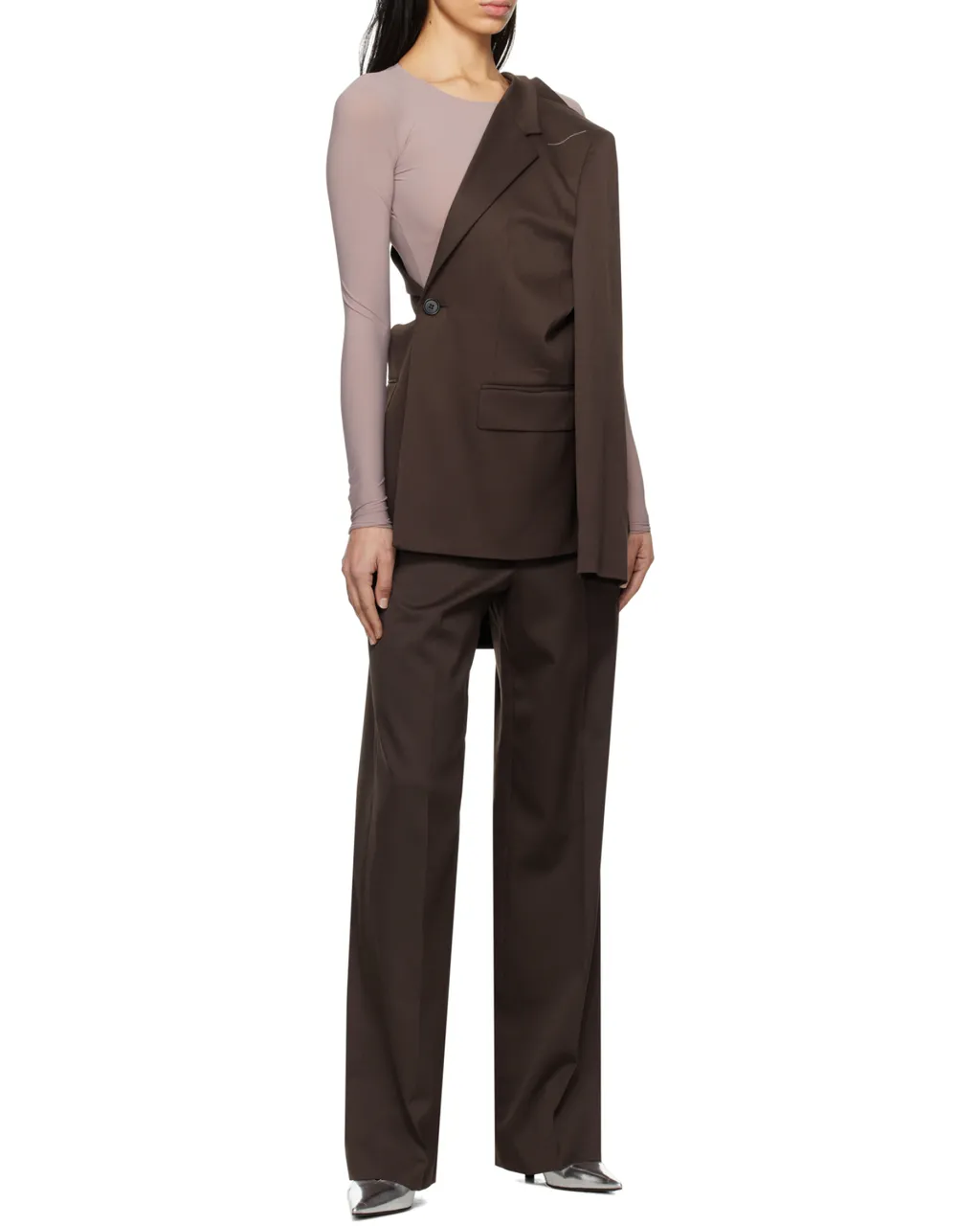 Mm6 Maison Margiela Cut-Out Detailed Buttoned Blazer