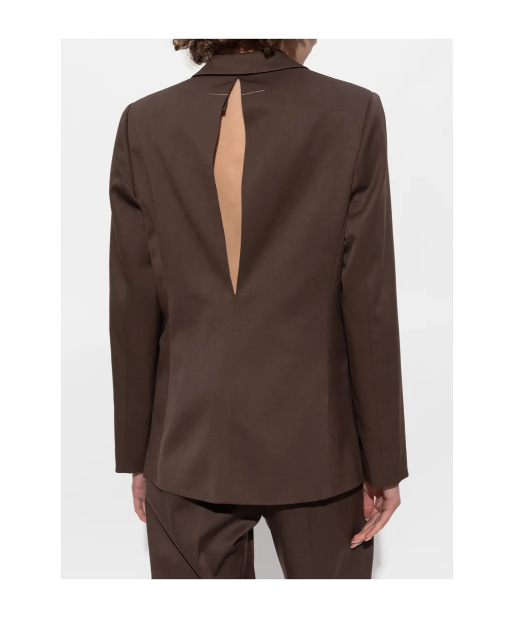Mm6 Maison Margiela Cut-Out Detailed Buttoned Blazer