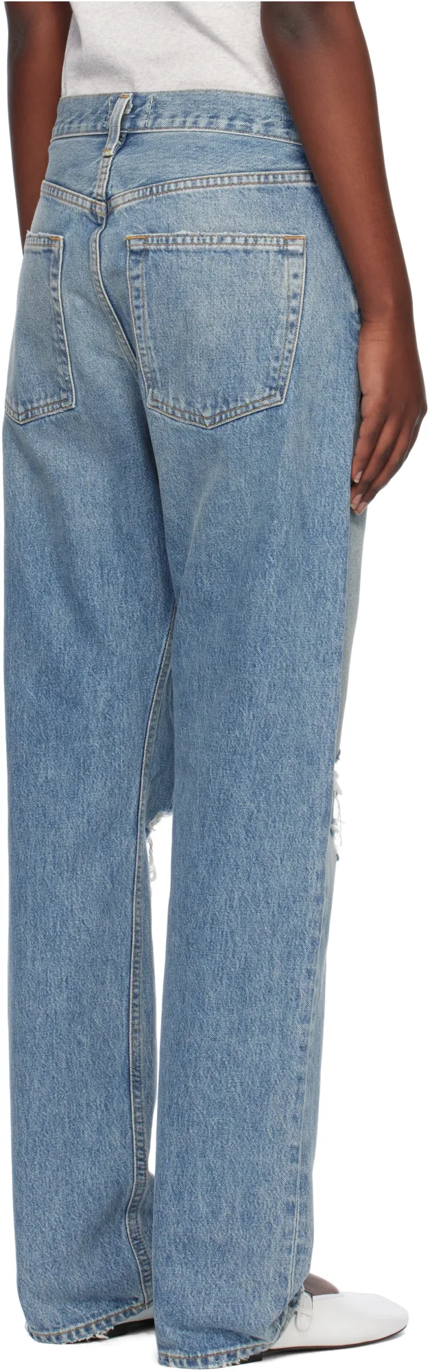 Agolde Kelly Distressed Straight-Leg Jeans