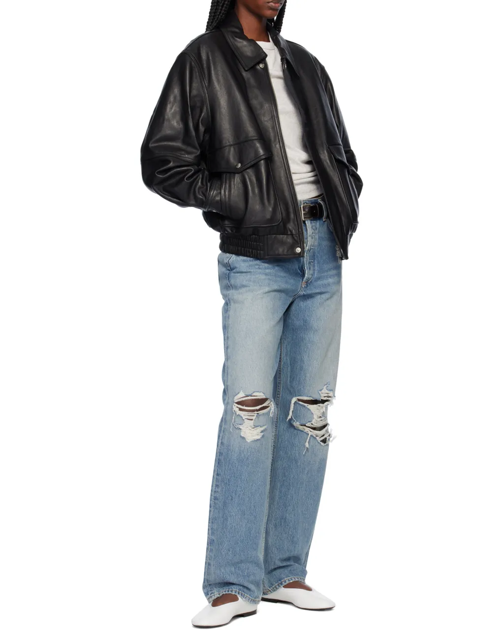 Agolde Kelly Distressed Straight-Leg Jeans