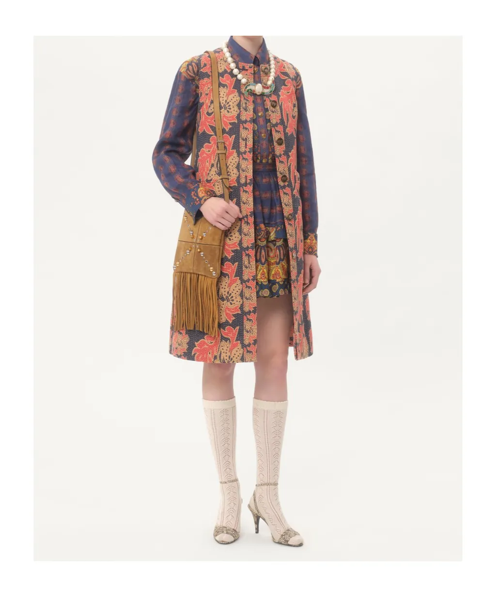Shirt In Lino Paisley Medaglioni Voyage Imaginaire