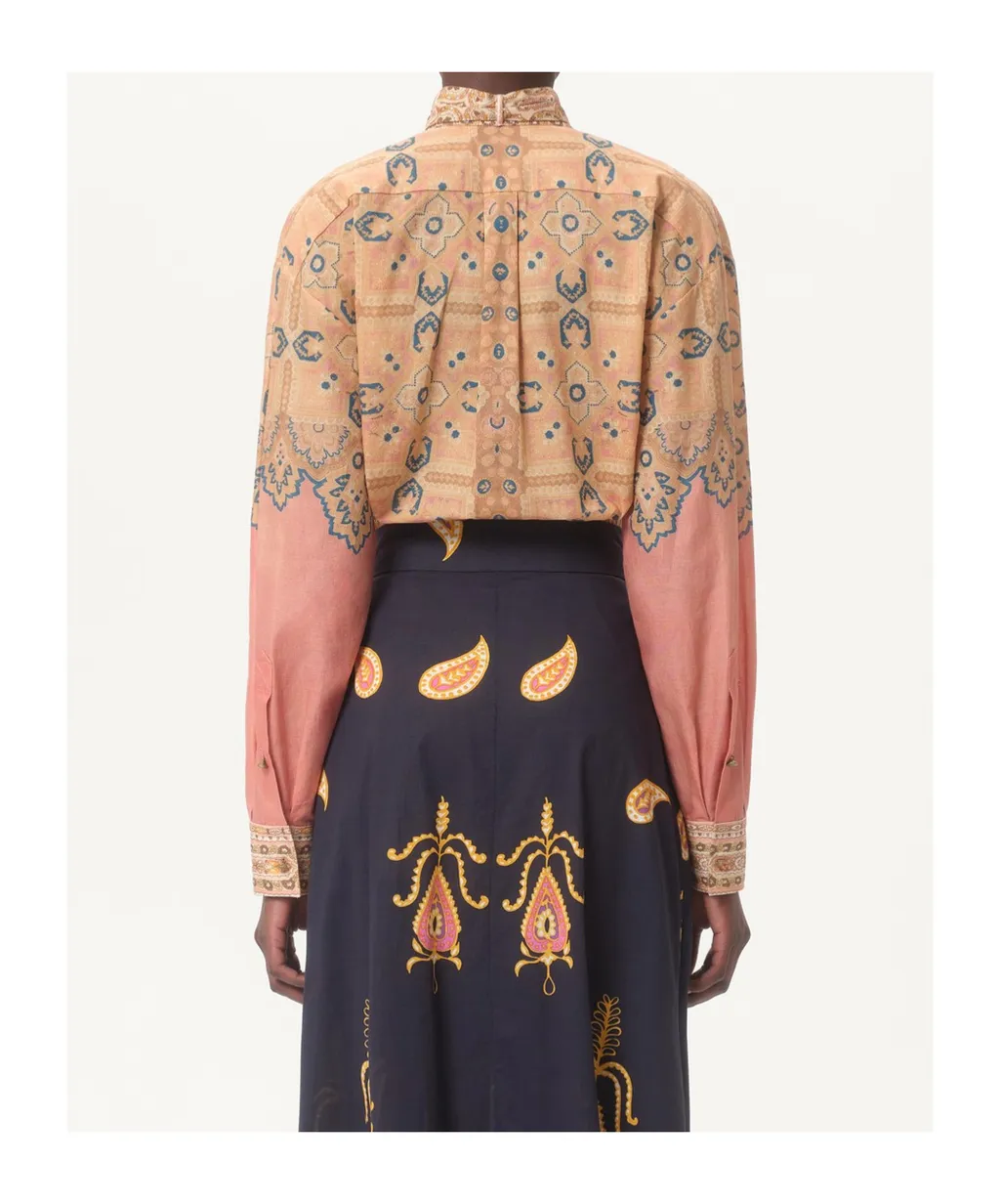 Valentino All-Over Printed Pussy-Bow Shirt