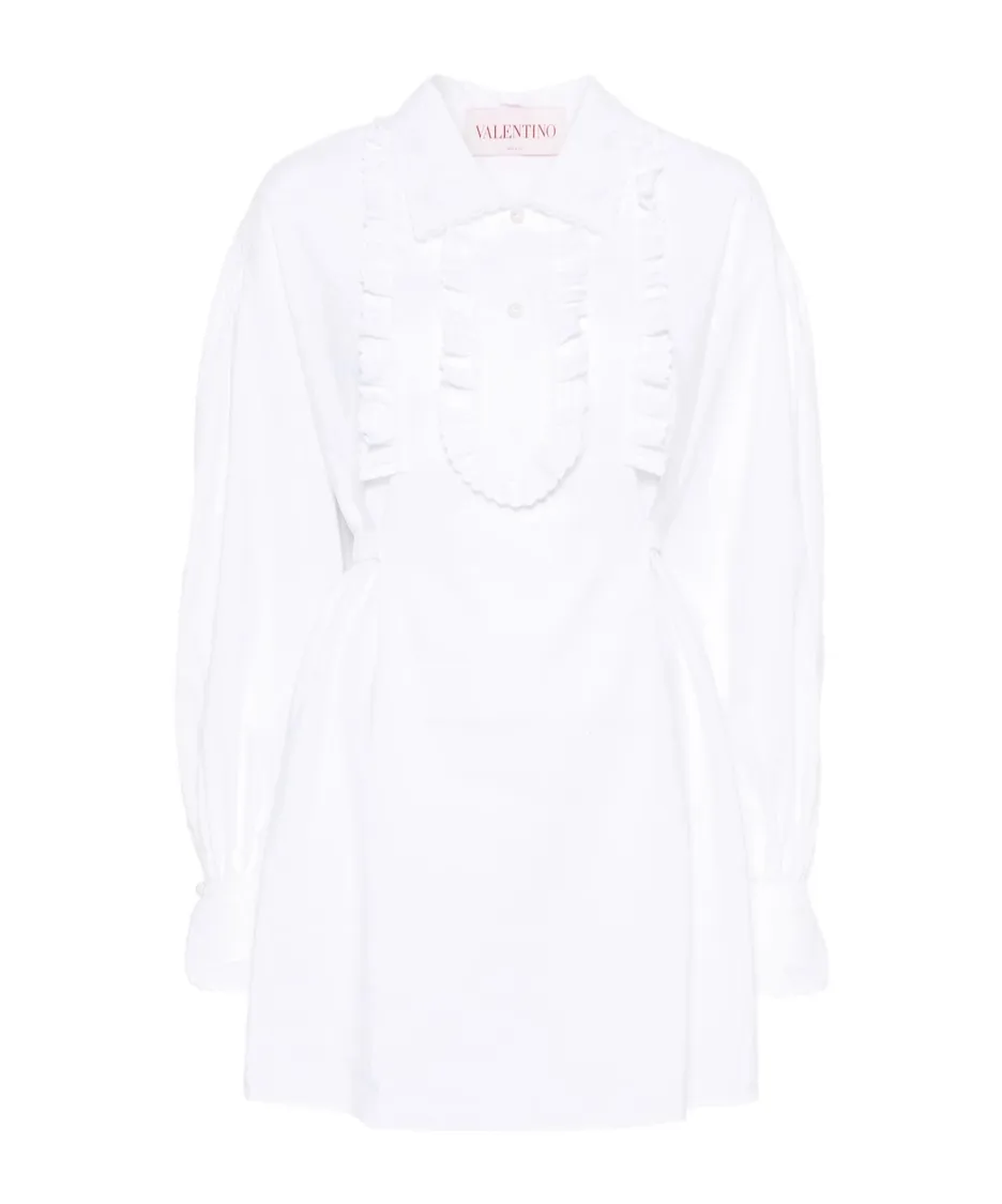 Valentino Ruffled Long-Sleeved Mini Dress