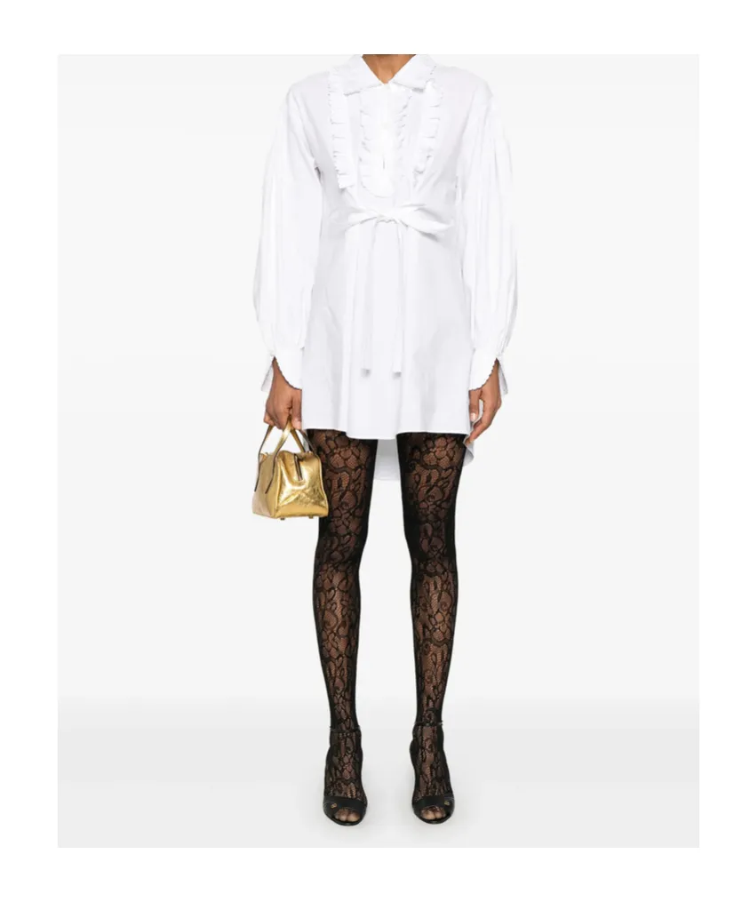 Valentino Ruffled Long-Sleeved Mini Dress
