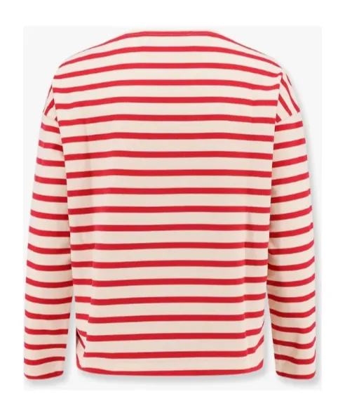 Valentino Logo Printed Striped Crewneck T-Shirt
