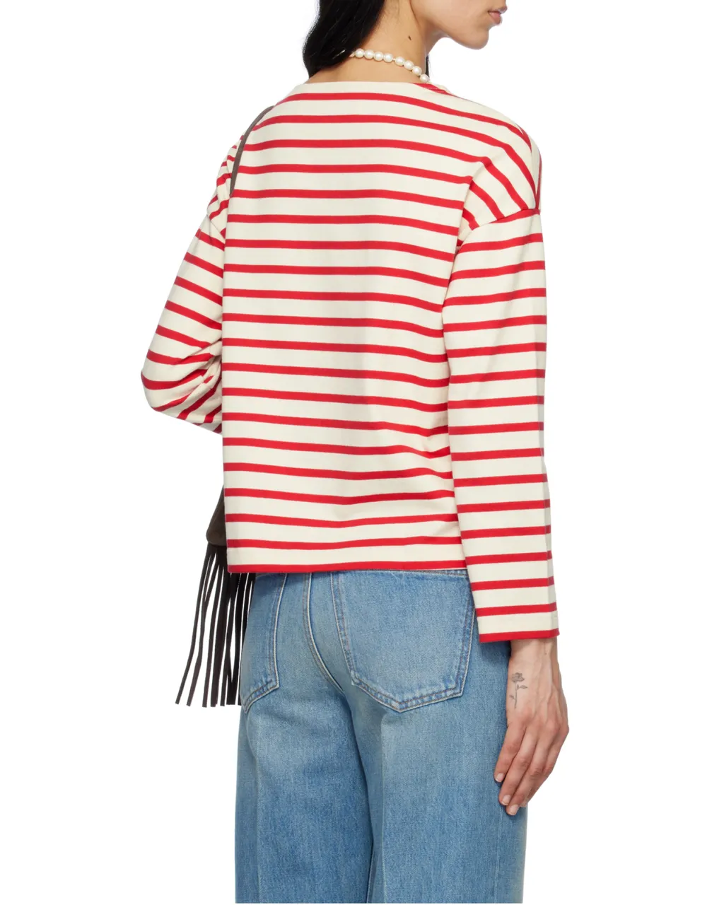 Valentino Logo Printed Striped Crewneck T-Shirt