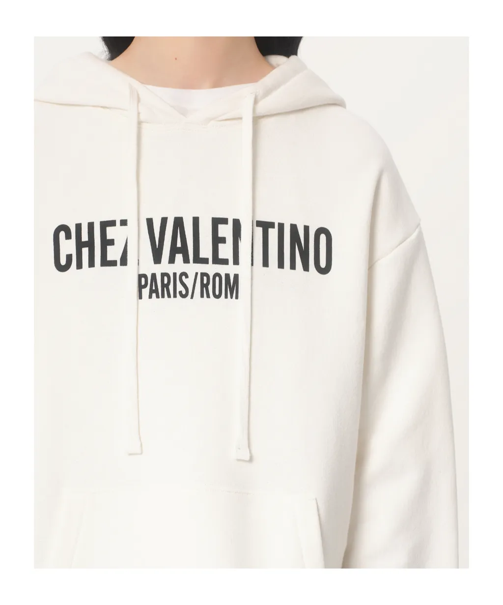 Valentino Logo Printed Drawstring Hoodie