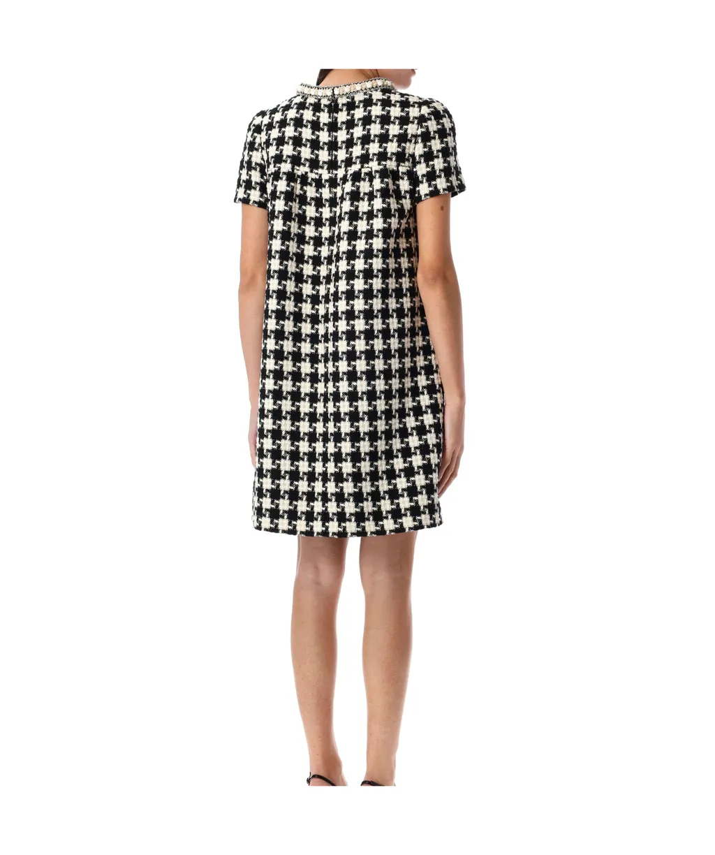 Valentino Damier Light Embellished Tweed Mini Dress
